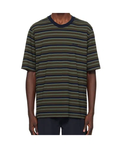 Ami Alexandre Mattiussi Striped T-shirt In Black