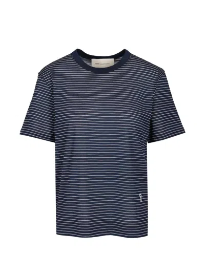 Ami Alexandre Mattiussi Striped T-shirt In Blue