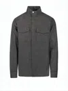Ami Alexandre Mattiussi Structured Dark Grey Shirt Jacket With High Collar And Chest Pockets In White