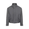 Ami Alexandre Mattiussi High Collar Jacket With Elasticated Hem And Pockets In Gray