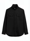 Ami Alexandre Mattiussi Structured High Stand Collar Shirt With Flap Pockets In Black
