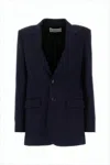 Ami Alexandre Mattiussi Structured Tailored Blue Wool Jacket With Notched Lapel In Blue