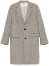 Ami Alexandre Mattiussi Herringbone Coat In Blanco/mar