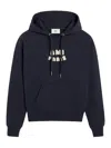 Ami Alexandre Mattiussi Navy Cotton Hoodie With Ami Paris Patch Blue In Blue