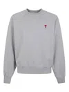 Ami Alexandre Mattiussi Ami De Coeur Crewneck Sweatshirt In Grey