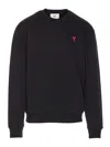 Ami Alexandre Mattiussi Ami Paris Logo-embroidered Stretch-cotton Sweatshirt In Negro