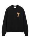 Ami Alexandre Mattiussi Classic Crew Neck Sweatshirt With Iconic Heart Emblem In Black