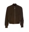 Ami Alexandre Mattiussi Khaki Zipped Suede Jacket In Black
