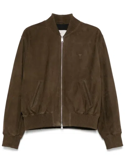 AMI ALEXANDRE MATTIUSSI SUEDE BOMBER JACKET