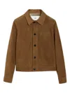 Ami Alexandre Mattiussi Mens Noisette Pointed-collar Embossed-logo Leather Jacket In Brown