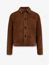 Ami Alexandre Mattiussi Mens Noisette Pointed-collar Embossed-logo Leather Jacket In Brown