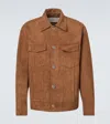 Ami Alexandre Mattiussi Classic Suede Jacket With Pockets In Brown