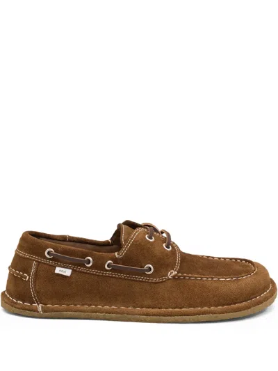 Ami Alexandre Mattiussi Ami Paris Brown Boat Suede Leather Loafers In Multi