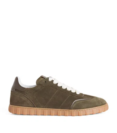 Ami Alexandre Mattiussi Suede Low-top Sneakers In Green