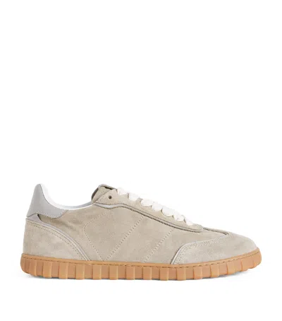 Ami Alexandre Mattiussi Suede Low-top Sneakers In Neutral
