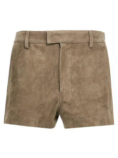 AMI ALEXANDRE MATTIUSSI SUEDE SHORTS