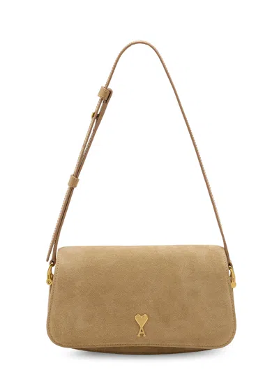 Ami Alexandre Mattiussi Ami Paris Women Suede Shoulder Bag With Logo On The Front In Multi