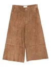 Ami Alexandre Mattiussi Ami Paris Suede Leather Trousers In Brown