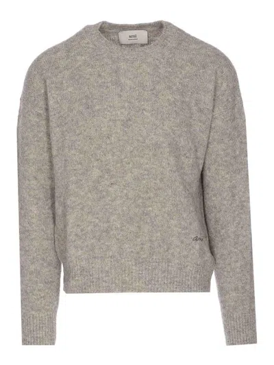 Ami Alexandre Mattiussi Ami Sweater In Neutral