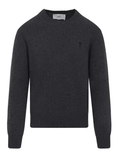 Ami Alexandre Mattiussi Cashmere Knit Sweater In Black