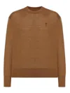 Ami Alexandre Mattiussi Sweater In Extrafine Wool And Silk In Brown