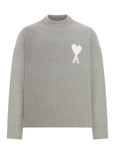 Ami Alexandre Mattiussi Sweater Ami De Coeur In Gray