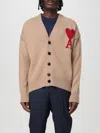 Ami Alexandre Mattiussi Adc Merino Wool Cardigan In Beige