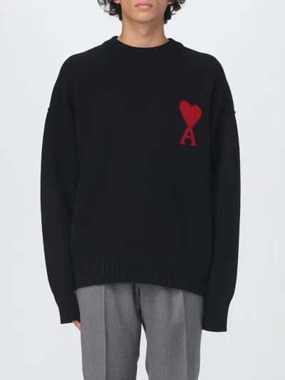 AMI ALEXANDRE MATTIUSSI SWEATER AMI PARIS MEN COLOR BLACK,H28010002