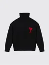 Ami Alexandre Mattiussi Ami Paris Ami Paris Black Wool Ami De Coeur Turtleneck In Black