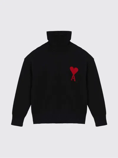 AMI ALEXANDRE MATTIUSSI SWEATER AMI PARIS MEN COLOR BLACK,H31878002
