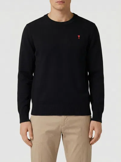 Ami Alexandre Mattiussi Ami Paris Classic Fit Ami De Coeur Organic Cotton Jersey Long-sleeve T-shirt In Black