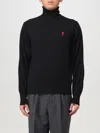 Ami Alexandre Mattiussi Navy Blue Turtleneck Sweater Ami De Coeur In Schwarz