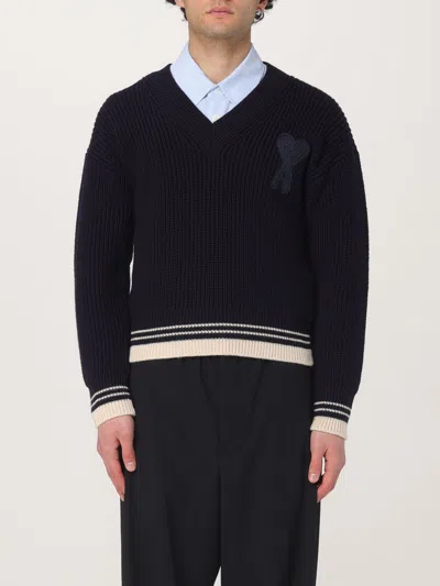 AMI ALEXANDRE MATTIUSSI SWEATER AMI PARIS MEN COLOR BLUE,G52875009