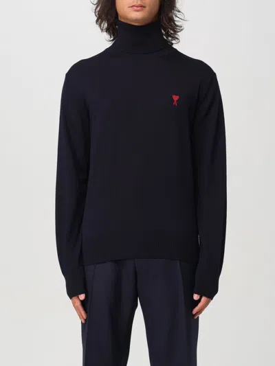 Ami Alexandre Mattiussi Sweater Ami Paris Men Color Blue In Blau