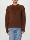 Ami Alexandre Mattiussi Alpaca-mohair Blend Brushed Sweater In Braun