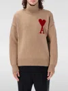 AMI ALEXANDRE MATTIUSSI SWEATER AMI PARIS MEN COLOR CAMEL,F93526042