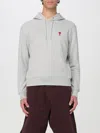 Ami Alexandre Mattiussi Ami Ami De Coeur Logo Embroidered Hoodie In Grey