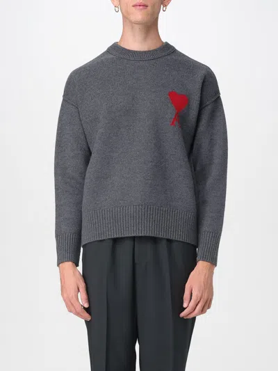 AMI ALEXANDRE MATTIUSSI SWEATER AMI PARIS MEN COLOR GREY,H28010020
