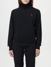 Ami Alexandre Mattiussi Ami Paris Jersey With Ami De Couer Embroidery In Schwarz