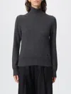 Ami Alexandre Mattiussi Fine Knit Cashmere Sweater With Classic Crew Neckline In Gray