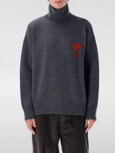 Ami Alexandre Mattiussi Sweater Ami Paris Woman Color Grey In Gray