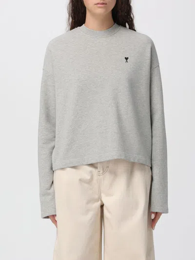 Ami Alexandre Mattiussi Sweater Ami Paris Woman Color Grey In Multi