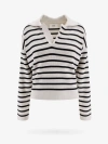 Ami Alexandre Mattiussi Ami Paris Striped Polo Sweater In Grey