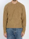 Ami Alexandre Mattiussi Alpaca And Wool Blend Long Sleeve Sweater In Brown