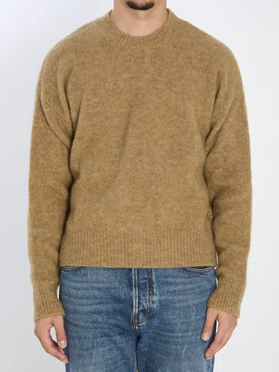 Ami Alexandre Mattiussi Alpaca And Wool Blend Long Sleeve Sweater In Green