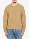 Ami Alexandre Mattiussi Alpaca And Wool Blend Long Sleeve Sweater In Brown