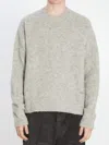 Ami Alexandre Mattiussi Ami Paris Men Sweater In Alpaca E Lan In Gray