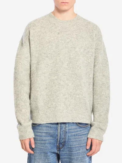 Ami Alexandre Mattiussi Sweater In Alpaca E Lan In Gray