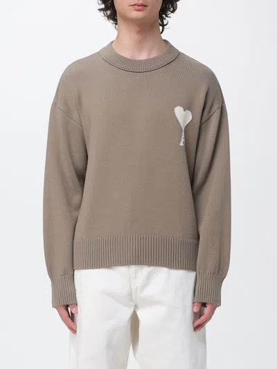 Ami Alexandre Mattiussi Sweater Men Ami Paris In Brown