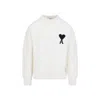 Ami Alexandre Mattiussi Ami Paris White Ami De Coeur Sweater Men In White